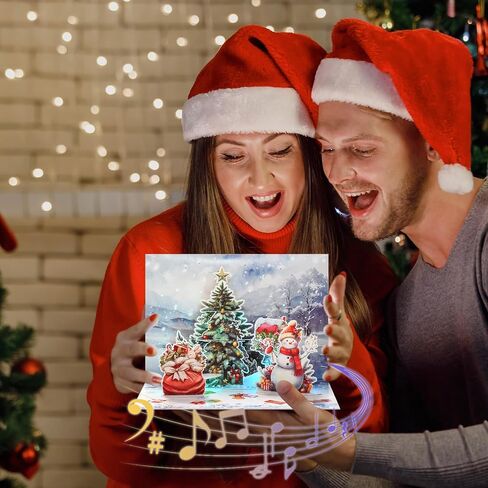 بطاقات عيد الميلاد مع الأضواء والموسيقى، تصميم شجرة عيد الميلاد والمدفأة السحرية المضيئة، بطاقة تهنئة موسيقية يدوية الصنع لعيد الميلاد في عطلة الشتاء لأصدقاء العائلة تتضمن مظروفًا in Saudi Arabia