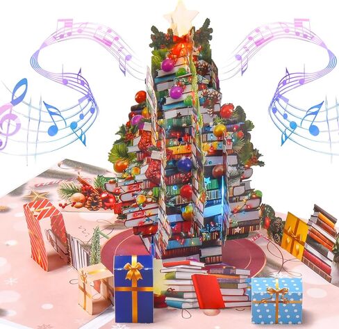 بطاقات عيد الميلاد مع الأضواء والموسيقى، تصميم شجرة عيد الميلاد والمدفأة السحرية المضيئة، بطاقة تهنئة موسيقية يدوية الصنع لعيد الميلاد في عطلة الشتاء لأصدقاء العائلة تتضمن مظروفًا in Saudi Arabia