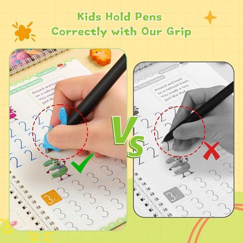 Magic Grooved Writing Practice Book Set, Reusable Handwriting Workbook for Kid Age 3-5, Toddler Busy Book, Preschool Learning Activity, Stocking Stuffer, Kindergarten Pre School Girl Boy Children Gift in Saudi Arabia