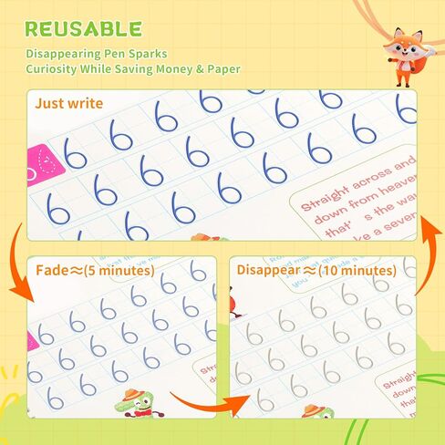 Magic Grooved Writing Practice Book Set, Reusable Handwriting Workbook for Kid Age 3-5, Toddler Busy Book, Preschool Learning Activity, Stocking Stuffer, Kindergarten Pre School Girl Boy Children Gift in Saudi Arabia