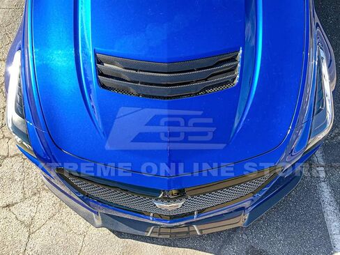 Replacement For 2016-2019 Cadillac CTS-V GM Factory Style CARBON FIBER Front Hood Vent Louver Cover VENT-250-BKCF in Saudi Arabia
