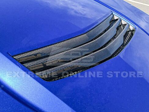 Replacement For 2016-2019 Cadillac CTS-V GM Factory Style CARBON FIBER Front Hood Vent Louver Cover VENT-250-BKCF in Saudi Arabia