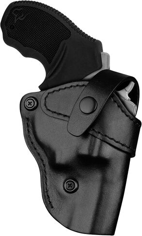 Premium OWB Leather Holster for Most .38 Special & J Frame Revolvers for Taurus 327/380/856/85, S&W 637/442/640/642, Ruger LCR/SP101, Kimber 6S, Rossi Model 68, Fit 2" - 2.25", Black, Right/Left in Saudi Arabia