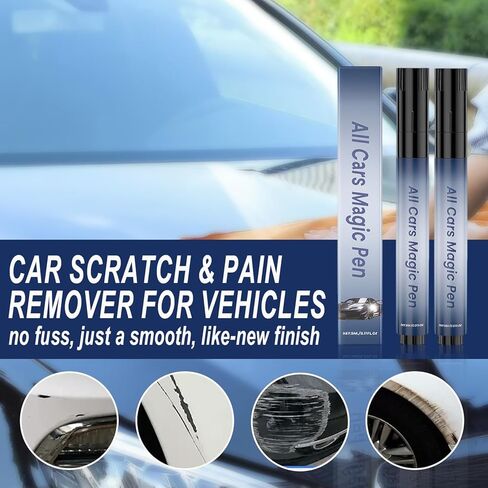 القلم السحري لجميع السيارات، مزيل خدوش السيارة للمركبات، مجموعة أقلام إصلاح خدوش طلاء السيارة، قلم إزالة خدوش السيارة السحري - إصلاح بسيط وسريع للخدوش، مقاوم للطقس يناسب جميع موديلات السيارات، قطعتان in Kuwait