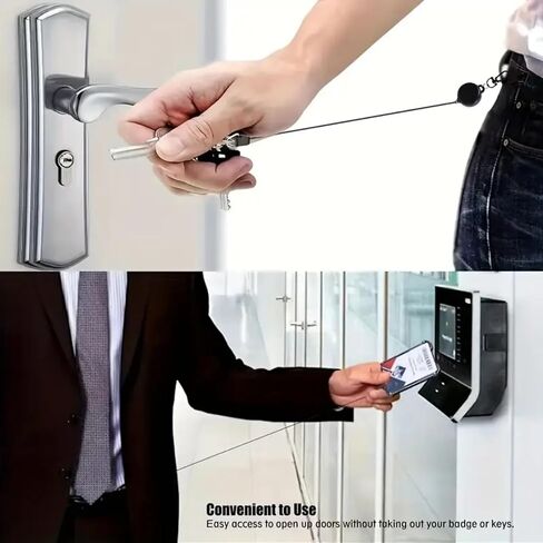Retractable Badge Holders, Durable Badge Reel Key Chain, Tactical ID Card Holder with 31.5" Retractable Badge Reel, Black in Saudi Arabia