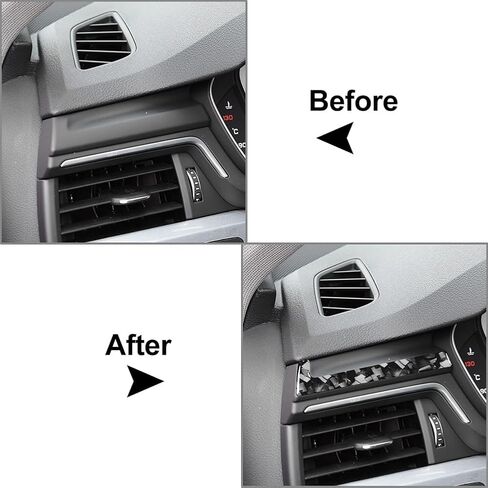 Chcury1 2Pcs Dashboard Sticker Navigation Panel Trim Cover LHD Carbon Fiber+Epoxy Coating(Soft) Forged Pattern For Audi A4 A5 S4 S5 RS4 RS5 2017-2024 in Saudi Arabia