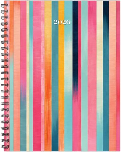 Willow Creek Press، مخطط Super Stripe Weekly 2026، 8.5 بوصة × 11 بوصة، تقويم أسبوعي مع ربط حلزوني in Kuwait