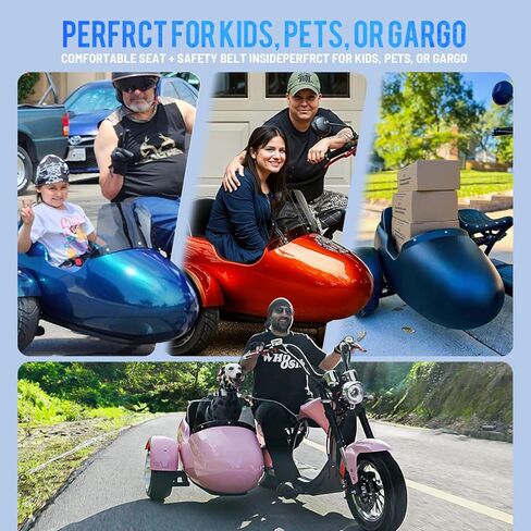 eAhora 2000W/4000W M1P Pro Electric Motorcycle with Sidecar for Adults 50MPH 60V 30/42Ah Battery 40/50Miles Long Range Electric Sidecar for 2 Persons Street Legal Ebike in Saudi Arabia