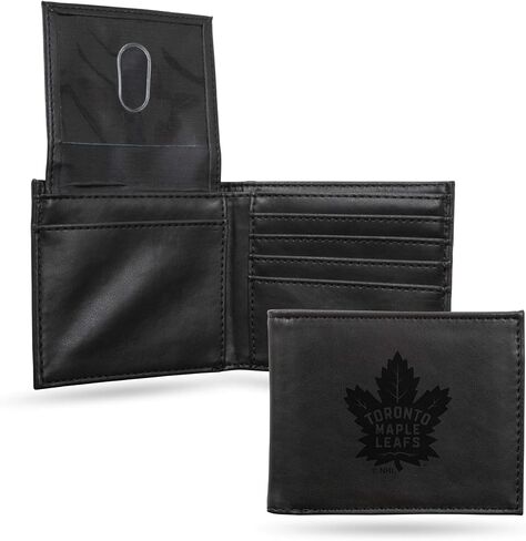 Rico Industries NHL Laser Engraved Billfold Wallet Laser Engraved Bill-fold Wallet - Slim Design - Great Gift in Kuwait