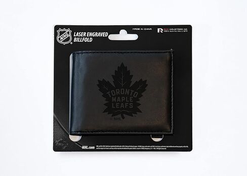 Rico Industries NHL Laser Engraved Billfold Wallet Laser Engraved Bill-fold Wallet - Slim Design - Great Gift in Kuwait