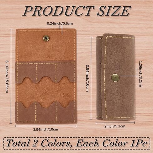2PCS PU Leather Memory Card Holder with Metal Snap Button Micro SD Carry Cover Foldable Gaming Card Organizer Portable Retro Leather Guitar Pick Case for Travel Daily Storage CFexpress SIM in Saudi Arabia