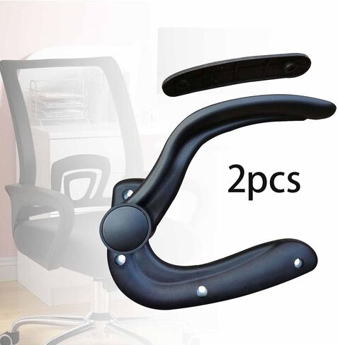 Ergonomic Office Chair Armrests with Adjustable Height and Arm Pads, Black in Kuwait