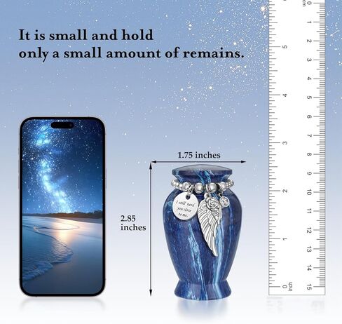 Small Urns for Human Ashes 2.85 Inch Mini Cremation Urns for Mom Dad Aluminum Keepsake Urns for Family Beautiful Mini Keepsake Sharing Urns-Lake Green in Saudi Arabia