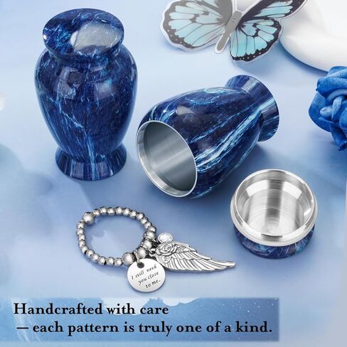 Small Urns for Human Ashes 2.85 Inch Mini Cremation Urns for Mom Dad Aluminum Keepsake Urns for Family Beautiful Mini Keepsake Sharing Urns-Lake Green in Saudi Arabia