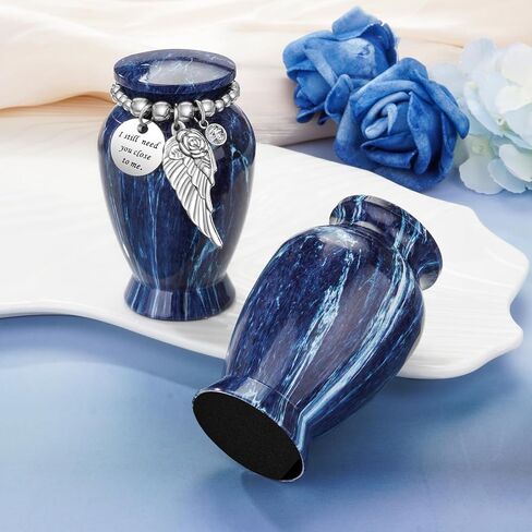 Small Urns for Human Ashes 2.85 Inch Mini Cremation Urns for Mom Dad Aluminum Keepsake Urns for Family Beautiful Mini Keepsake Sharing Urns-Lake Green in Saudi Arabia