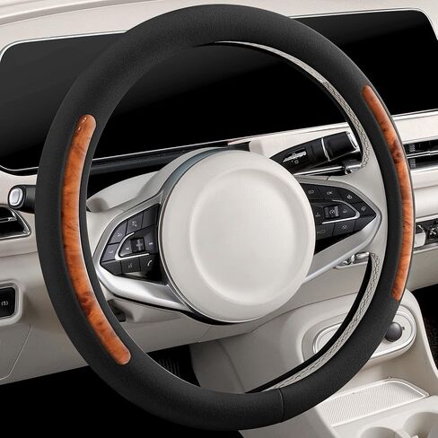 Steering Wheel Cover, Universal 15 inch, Faux Leather Steering Wheel Protector, Anti-Slip, Breathable & Heating-Compatible for Cars Trucks SUVs Vans in Kuwait