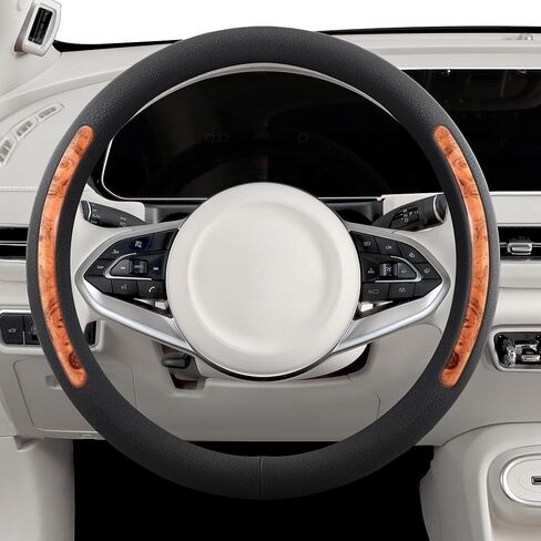 Steering Wheel Cover, Universal 15 inch, Faux Leather Steering Wheel Protector, Anti-Slip, Breathable & Heating-Compatible for Cars Trucks SUVs Vans in Kuwait