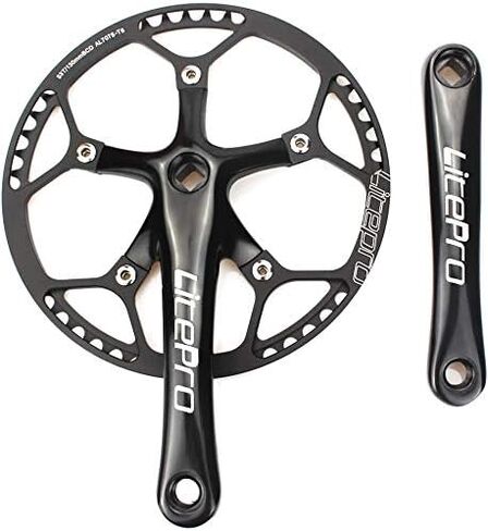 CYSKY Single Speed Crankset Set 60T 170mm Crankarms 130 BCD Fixie Crankset for Single Speed Bike, Fixed Gear Bicycle, Track Road Bike (Square Taper, Black) in Saudi Arabia