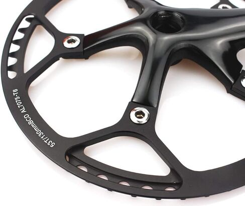 CYSKY Single Speed Crankset Set 60T 170mm Crankarms 130 BCD Fixie Crankset for Single Speed Bike, Fixed Gear Bicycle, Track Road Bike (Square Taper, Black) in Saudi Arabia