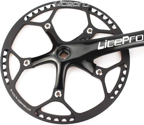 CYSKY Single Speed Crankset Set 60T 170mm Crankarms 130 BCD Fixie Crankset for Single Speed Bike, Fixed Gear Bicycle, Track Road Bike (Square Taper, Black) in Saudi Arabia