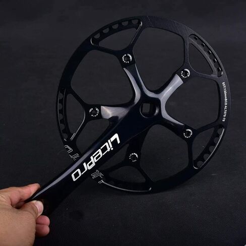 CYSKY Single Speed Crankset Set 60T 170mm Crankarms 130 BCD Fixie Crankset for Single Speed Bike, Fixed Gear Bicycle, Track Road Bike (Square Taper, Black) in Saudi Arabia