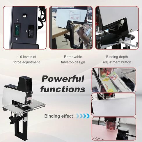 Heavy Duty Saddl-e Stitch Stapler,Electric Saddl-e Stapler,1-9 Strength Adjustment Levels,Saddl-e Stitching/Flat Stitching,Suitable for Photo Studios, Offices, and Homes. in Saudi Arabia