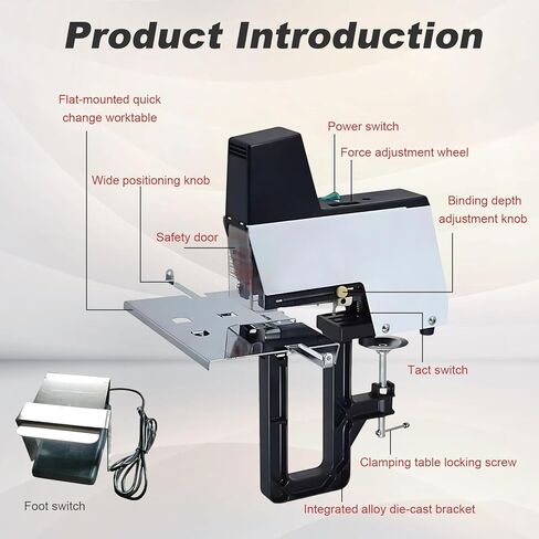 Heavy Duty Saddl-e Stitch Stapler,Electric Saddl-e Stapler,1-9 Strength Adjustment Levels,Saddl-e Stitching/Flat Stitching,Suitable for Photo Studios, Offices, and Homes. in Saudi Arabia