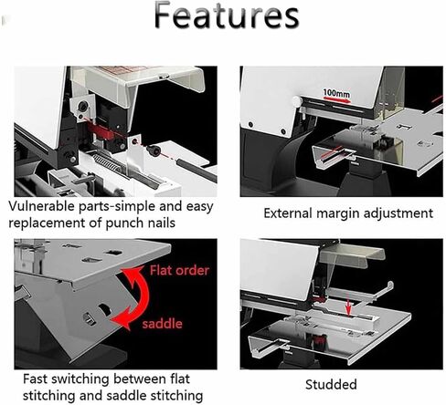 Saddle Stitching Machine, Electric Stapler, Automatic, Fast and Heavy Duty, Flat Stitching/Saddle Stitching, Suitable for Office Use in Kuwait