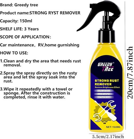 مذيب الصدأ سريع المفعول، 5.07 أونصة - مزيل الصدأ لقطع غيار السيارات/الرذاذ - يخترق ويفك الأجزاء والأدوات والسلاسل - حماية ضد الصدأ in Kuwait