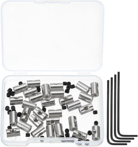 MECCANIXITY 30 Pcs Metal Locking Pin Backs, Locking Pin Keepers Locking Clasp 5mm(H) with 4 Wrench Replacement in Storage Case for Badge, Brooch, Silver Tone in Saudi Arabia