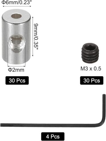 MECCANIXITY 30 Pcs Metal Locking Pin Backs, Locking Pin Keepers Locking Clasp 5mm(H) with 4 Wrench Replacement in Storage Case for Badge, Brooch, Silver Tone in Saudi Arabia