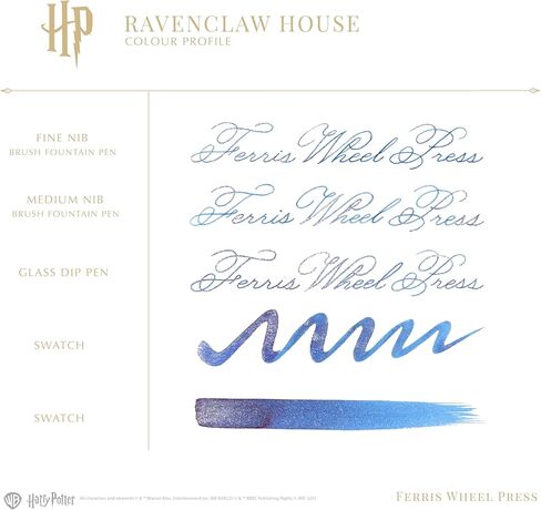 Ferris Wheel Press، Warner Bros.، مرخص رسميًا، Harry Potter، Houses of Hogwarts™، Ravenclaw House، Ravenclaw Blue مع Silver Shimmer، 38 مل in Kuwait