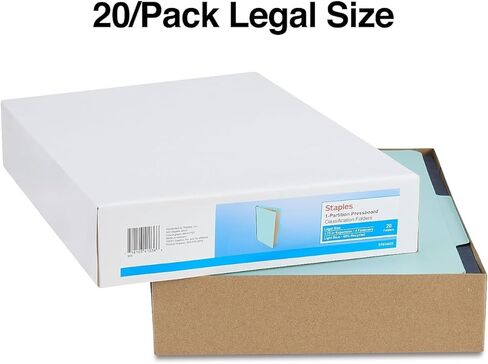 مجلد تصنيف Staples Pressboard، مقسم واحد، توسيع 1.75 بوصة، حجم قانوني، أزرق فاتح، 40/كرتون (ST614433/6144VS) in Saudi Arabia
