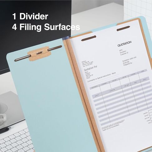 مجلد تصنيف Staples Pressboard، مقسم واحد، توسيع 1.75 بوصة، حجم قانوني، أزرق فاتح، 40/كرتون (ST614433/6144VS) in Saudi Arabia