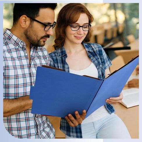 18 Pcs Classification Folders Legal Size Bulk 1 Divider Pressboard File Folder with Expansion 2 Prongs Fastener Heavy Duty Office File Organizer for School Hospitals Home (Dark Blue) in Saudi Arabia