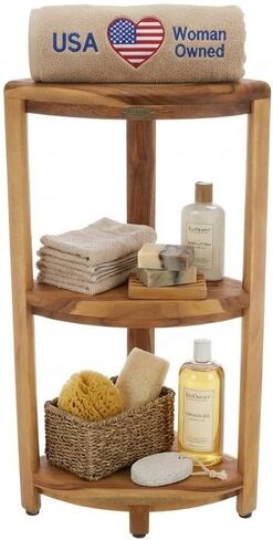 EcoDecors-Bench-Shower Stool-Shower Seat-Teak Shower Bench-Shower Chair for Inside Shower-Small Bench-Teak Shower Stool for Inside Shower-Shower Foot Rest in Kuwait