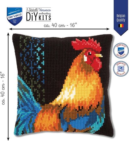 Vervaco Rooster Pillow Cover Needlepoint Kit in Saudi Arabia