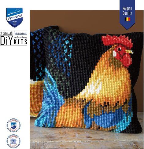 Vervaco Rooster Pillow Cover Needlepoint Kit in Saudi Arabia