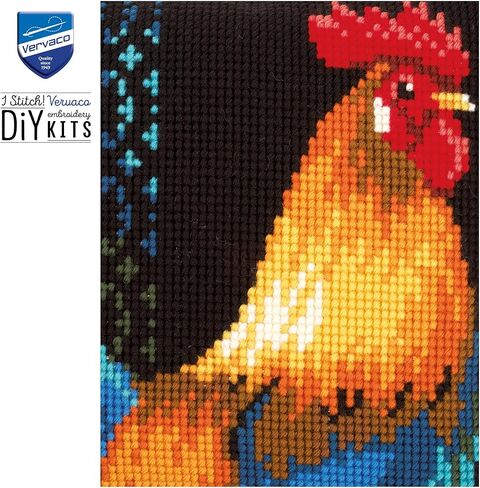 Vervaco Rooster Pillow Cover Needlepoint Kit in Saudi Arabia