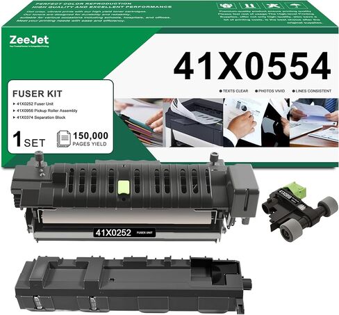 مجموعة صيانة المصهر 41X0554 المتوافقة مع طابعة Lexmark CS720 CS725 CX725 XC4140 XC4150 تتضمن: وحدة الصهر 41X0252، مجموعة أسطوانة الالتقاط 41X0956 وكتلة فصل 41X0374 110-120 فولت، النوع 00 in Kuwait