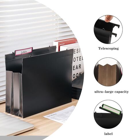 Hanging rose gold file organizer with 12 letter sized hanging folders, file basket, file box, storage box, office and school supplies in Saudi Arabia