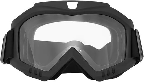 Motorcycle Goggles, Windproof Wide Vision Dirt Bike ATV Racing Goggles, Scratch Resistant Dustproof Motocross Riding Protective Glasses, Universal Fit (Black/Transparent) in Saudi Arabia