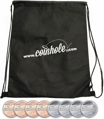 Coinhole Essentials Pack | Cloth Drawstring Travel Bag with 8 Replacement Coins (Carry Bag) in Saudi Arabia