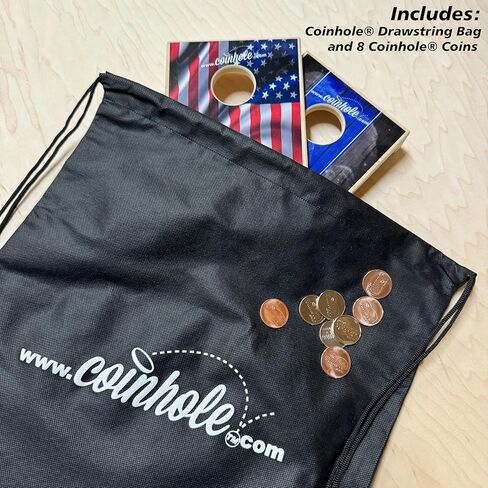 Coinhole Essentials Pack | Cloth Drawstring Travel Bag with 8 Replacement Coins (Carry Bag) in Saudi Arabia