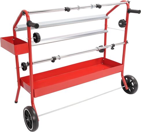 HECASA 36" Multi-Roll Masking Paper Machine W/Storage Trays, Auto Body Paint & Repair Shop, Car Painting Prep Steel Galvanized Powder Coated Red in Saudi Arabia