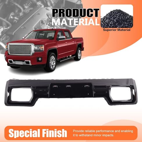 لوحة انزلاقية للمصد الأمامي JX RACING من الكروم متوافقة مع GMC Sierra 1500 2014 2015 Denali Style غطاء سفلي للحماية من البلاستيك بديل لـ 22902312 GM1053100 in Saudi Arabia