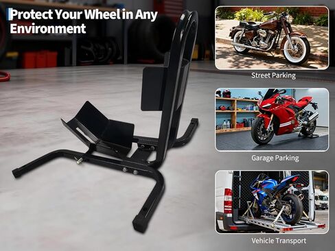 Professional Grade Universal Wheel Chock & Motorcycle Stand Heavy-Duty 1500Lb Motorcycle Wheel Chock for Trailers, Garage, Dirt Bikes, Cruisers & Sport Bikes with Quick-Adjust Security in Saudi Arabia