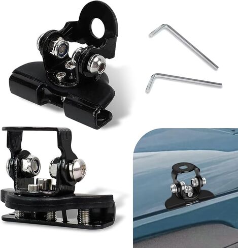 2PCS LED Hood Mounts, Stainless Steel LED Light Bar Mounting Brackets, Adjustable Hood Ditch Light Brackets, Waterproof Hood Grille LED Light Base, Universal for SUV Truck(Black) in Saudi Arabia
