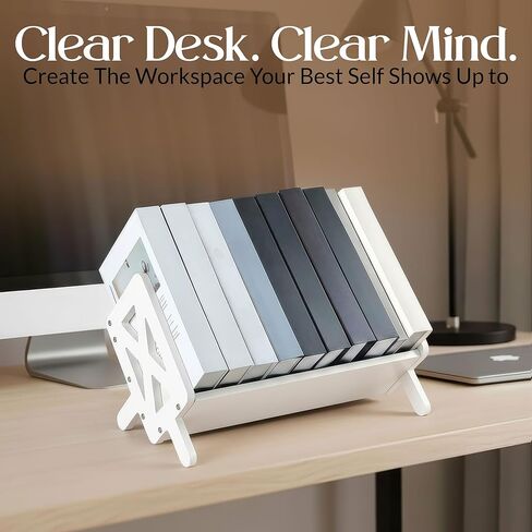 Bunkal Bamboo Desktop Bookshelf – Tilted Tabletop Bookshelf Organizer for Cookbooks, CDs, Magazines, Portable, Small Bookrack for Home, Dorm, or Office,15.75" x 8.86" x 9.17" in Saudi Arabia