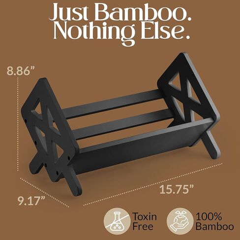 رف كتب سطح المكتب من الخيزران من Bunkal - منظم رف كتب على سطح الطاولة مائل لكتب الطبخ والأقراص المضغوطة والمجلات والمحمولة وحامل كتب صغير للمنزل أو النوم أو المكتب، 15.75 بوصة × 8.86 بوصة × 9.17 بوصة in Kuwait